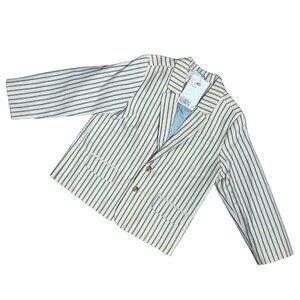 H&M Little Boys Cream & Blue Striped Blazer – Size 3T – NWT